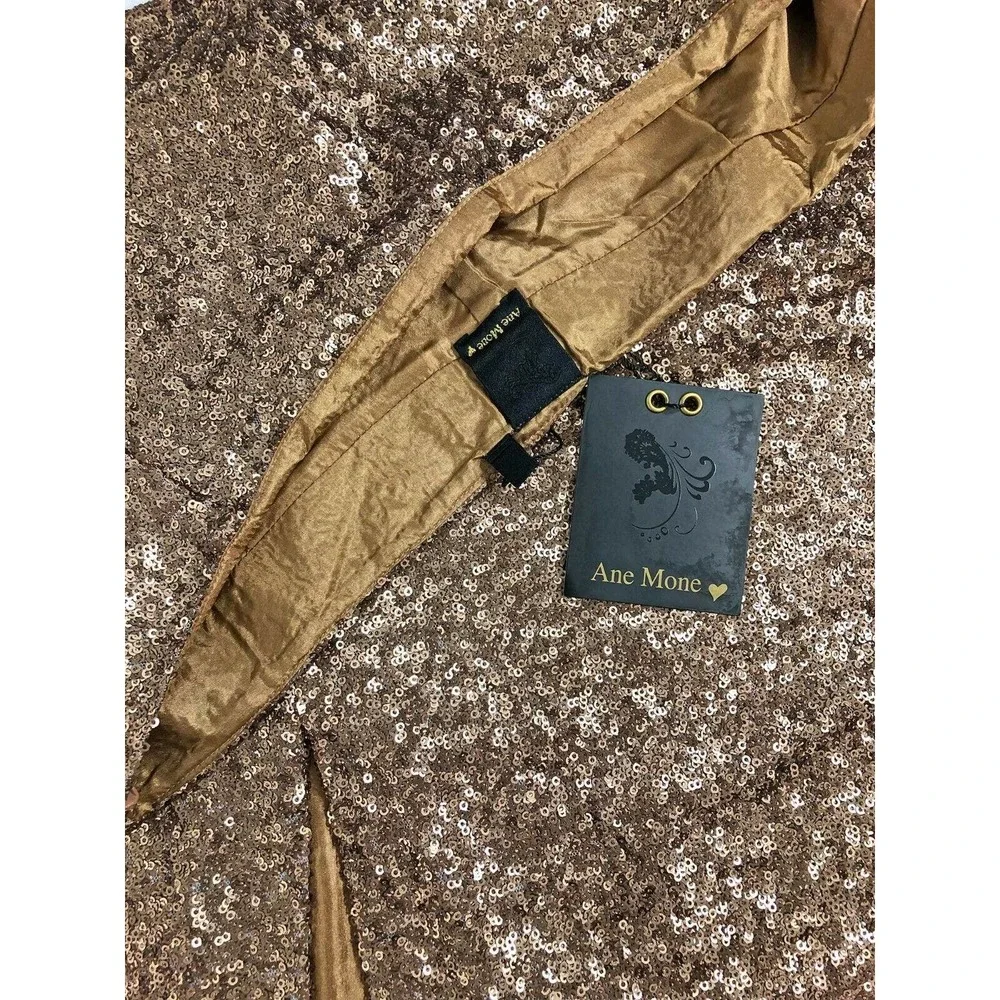 Gold Sequin Elegant Mini Skirt Short and Fully Lined Womens Size 8 US/38 EU